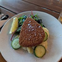 Wannabe Schnitzel with potato salad at The Bavarian in Mackay