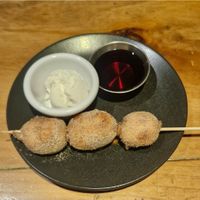 (Room for a little one menu) Caramel doughnuts & maple syrup at Plough and Flail in Knutsford