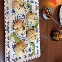 Vegan homemade dumplings  at Shambala - 烧饼阁 in Sevilla