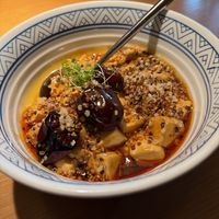 Quinoa Tofu with chilis  at QingChun Perma (慶春樸門) in Beijing