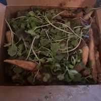 Vegan poutine (in “to go” container)  at The Flying V in Bethlehem