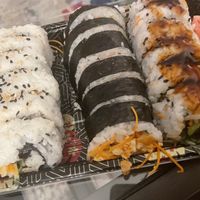 Club Vegan ‘Tuna’ Roll, Dragon Roll, Hot Hippy Roll at Sticky Rice in Washington