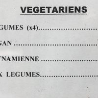 Menu  at Restaurant Indochine in Sete