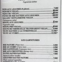 Menu  at Restaurant Indochine in Sete