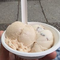 Hazelnut baobab and oat milk strachiatella at Tribeca Ice Cream in Berlin