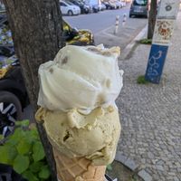 Yuzu cheesecake and pistachio at Tribeca Ice Cream in Berlin
