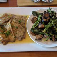 Eggplant Francese with sausage and broccoli rabe at Mama's Restaurant and Baci Cafe in Hackettstown