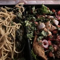 Eggplant fresco & Aglio Olio. Scrumptious!!!!  at Mama's Restaurant and Baci Cafe in Hackettstown