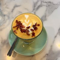 Tumeric latte   at 7th Heaven Cafe in Kirrawee