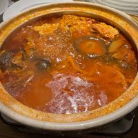 The hotpot. Also included veggies. I side there was lotus root and other root vegetables    at Pu·Plant Cuisine - Suzhou Center Store -璞·植物料理 (苏州中心店) in Suzhou