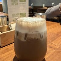 Iced hojicha latte with oat milkk  at Preserve in Taipei