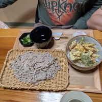 Tempura lunch set with cold soba side at Vegan Soba Ramusa - 楽夢咲 in Nara