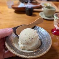 Buckwheat ice cream, exquisite 🤌🏼 at Vegan Soba Ramusa - 楽夢咲 in Nara