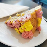 Vegan raspberry and lemon cake at Coffee Chameleon  in Sandown