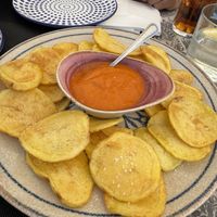 Patatas bravas  at Ses Casetes Art Cafè in Sant Mateu