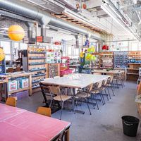 the diy/crafting area at Verein Setzchaschte  in Grabs