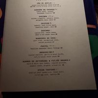 Appetizer menu  at Berimbau Brazilian Kitchen - Midtown in New York City