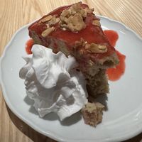 Strawberry Rhubarb Upside Down Cake   at Bardō - Brant St Burlington in Burlington