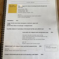 Food menu  at Thecoffeelounge Leh in Leh