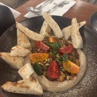 Mapo tofu hummuss  at DuLi Plant-Based Restaurant in Beijing