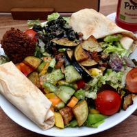 Delicious “Vegi-Salad” with Falafel instead of feta cheese  at Vegi in Tubingen