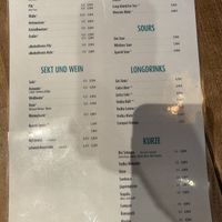 Menu at Vegi in Tubingen