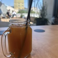homemade peach iced tea  at Pappare' - Milano Symbiosis in Milan