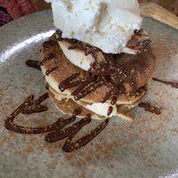 Snickers pancake. Not bad   at New Earth Cafe in Coolum Beach