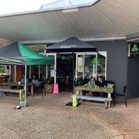 Outside at New Earth Cafe in Coolum Beach
