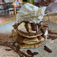 Loved these caramel banana pancakes  at New Earth Cafe in Coolum Beach