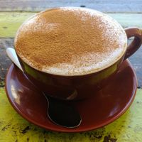 A very large almond chai at New Earth Cafe in Coolum Beach