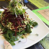 Savory pancakes at New Earth Cafe in Coolum Beach