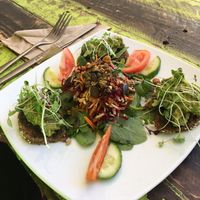 Avo smash at New Earth Cafe in Coolum Beach