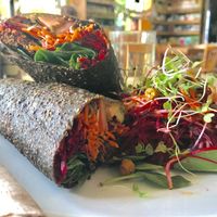 Beautifully Yummy Vegan Wrap  at New Earth Cafe in Coolum Beach