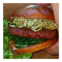 Honey Glazed Crispy Chick'n Sandwich at Lulu Green in Boston