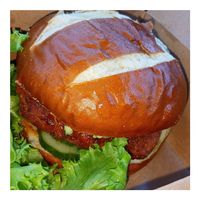 Honey Glazed Crispy Chick'n Sandwich at Lulu Green in Boston