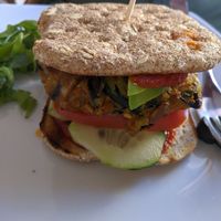 Veggie burger at La Joya in Nerja