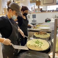 You can see the dosas being made at DC Dosa - Kiosk in Washington