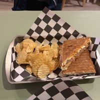 Vegan Reuban with chips  at Leaf and Ladle in Bellingham