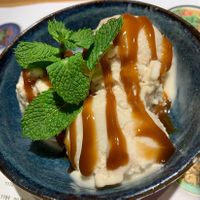 Miso caramel ice cream with toffee sauce  at Wagamama - Union Square in Aberdeen