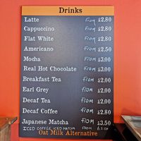 Coffee options at The Bagel Bar & in Berwick-upon-tweed