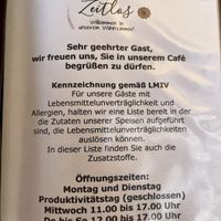 Opening Hours 2025  at Café Zeitlos in Rudolstadt