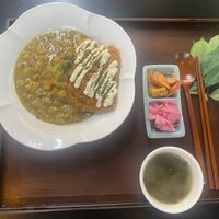 Vegan cutlet with curry   at Vegenarang in Seoul