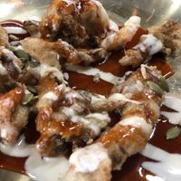 Fried oyster mushroom.   at Vegenarang in Seoul