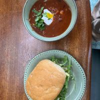 Sammie and chili  at The Leafy Stop in Wellington