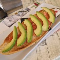 Tostada with tomate and avocado at Aloha in Torre De La Horadada
