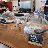 Several vegan cake options at Dundreggan Rewilding Centre in Inverness