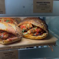 A variety of sandwiches - tofu katsu, chicken parm and a Korean bbq one. Photos taken from a video, sorry for quality!  at Belen Plant Bakery - Petone in Petone