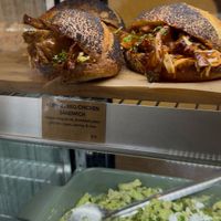 They had a pasta salad and a tofu bowl salad, spanakopita slices… so good! Sorry, photos taken from a video!  at Belen Plant Bakery - Petone in Petone