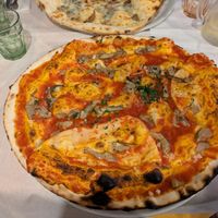 Focaccia marinara with porcini mushrooms  at Agriturismo il Mulino d'Ortano in Forli